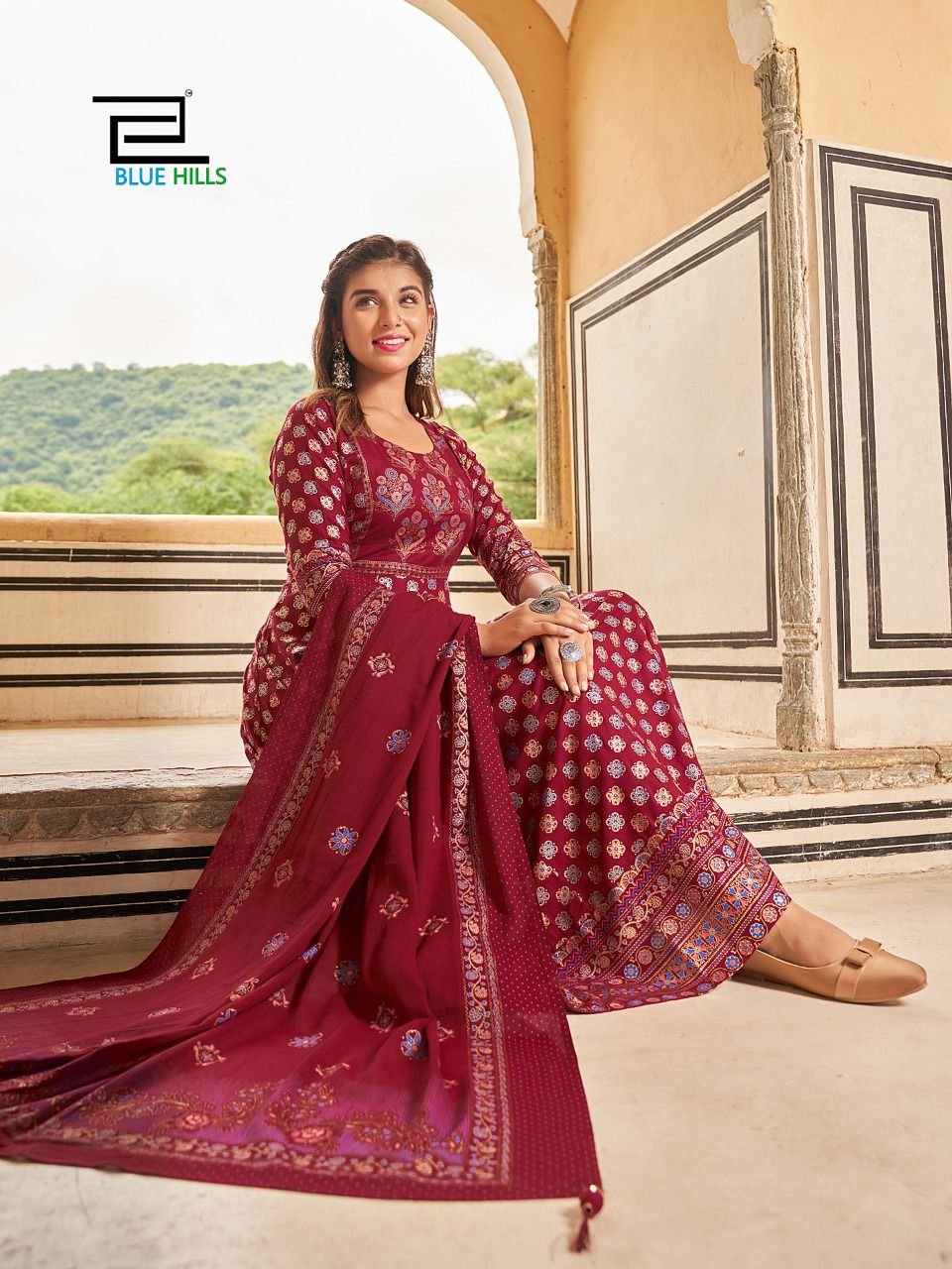  Manika mage hithe 10 Fancy Printed Festive Wear Rayon Long Anarkali Kurti Collection